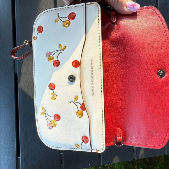 Coach Cherry Sparkle Print Wristlet Clutch NWT - Picture 6 of 10